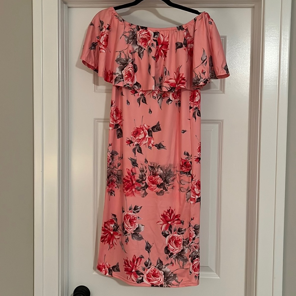 Maternity- Off the Shoulder Midi Dress Size Small